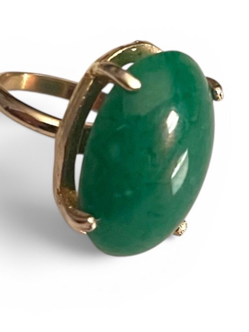 Green Jade Oval Ring - Women Jewelry